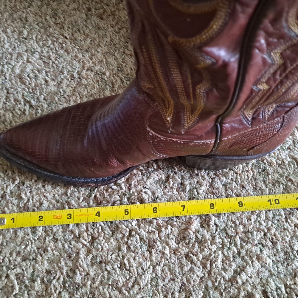 Justin Boots brown heeled cowboy boots - Picture 10 of 12